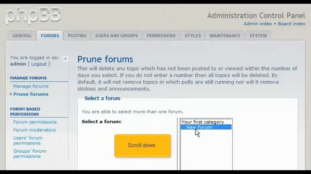 How to Prune forum in phpBB смотреть онлайн