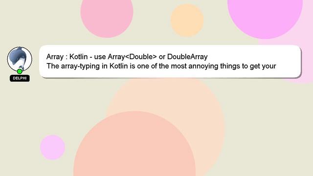 Array : Kotlin - use Array Double or DoubleArray смотреть онлайн