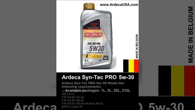 Ardeca Syn-Tec PRO 5w-30 Fully synthetic "Low Saps" longlife III motor oil of the latest generation смотреть онлайн