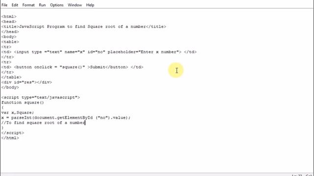 JavaScript Program to find Square root of a number смотреть онлайн