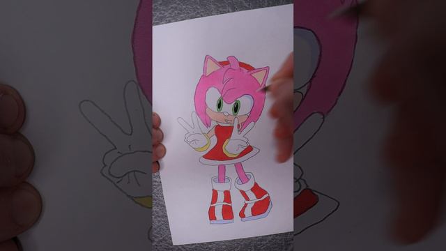 Amy Rose. Рисунок. #shorts смотреть онлайн