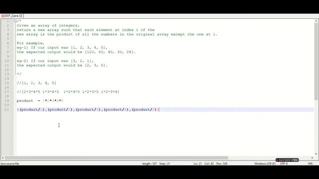 Daily Coding Problem #2 смотреть онлайн