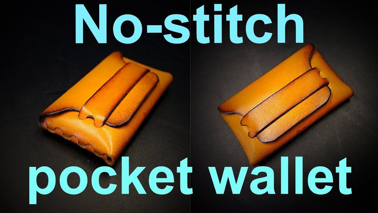 No-stitch Horizontal pocket wallet - leather pattern and tutorial, designed by Woolenpaw. смотреть онлайн
