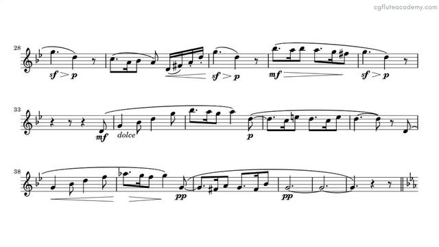 Gabriel Faure Sicilienne ♩.= 48 (Moderate) Flute & Piano midi with metronome смотреть онлайн