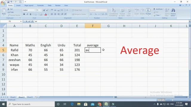 Excel 2007 , Average Formulas in _Pashto_ Rafid Tech смотреть онлайн