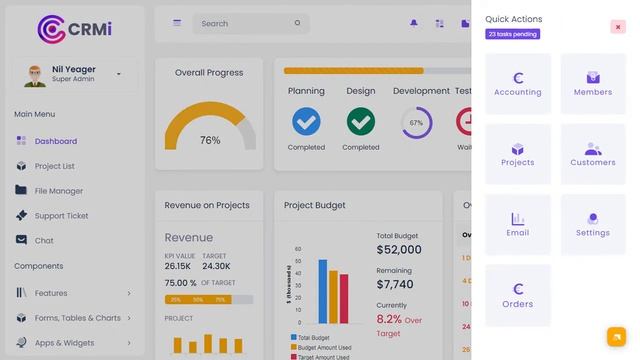 Project Management Dashboard Bootstrap 5 Admin Templates with Light Theme смотреть онлайн