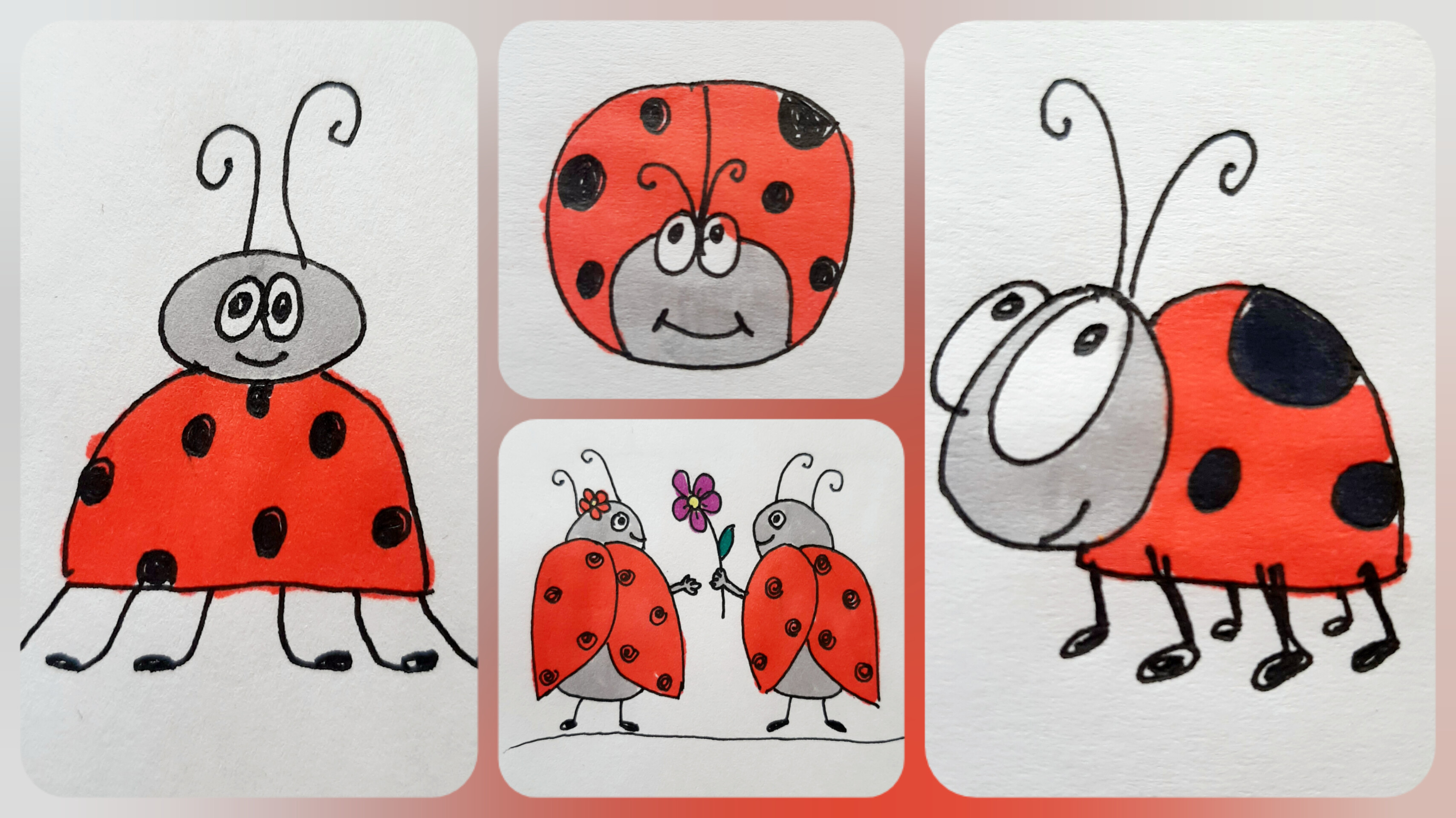 Как просто нарисовать божьих коровок смотреть онлайн