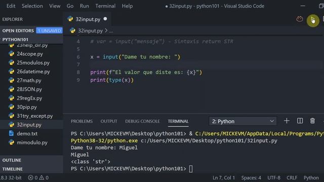 video32: INPUT en Python смотреть онлайн