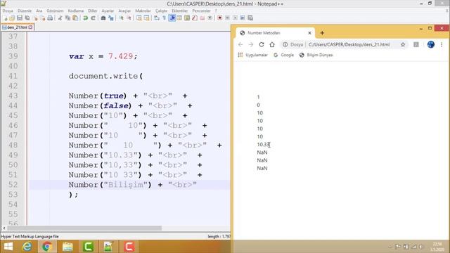 Javascript Dersleri 21 - Number Metodları смотреть онлайн