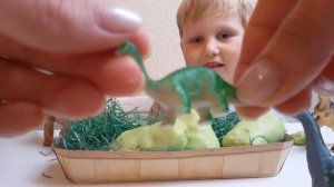 Динозавры Игрушки и их детеныши Открываем яйца Видео для детей Dinosaurier Eggs Toys Dino Eier