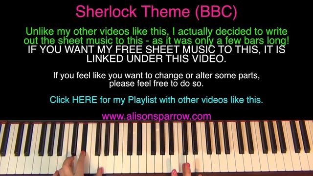 SHERLOCK THEME (BBC) | Easy PIANO Tutorial смотреть онлайн