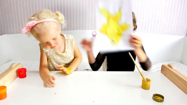 Учим домашние животные для самых маленьких. Пальчиковые краски. смотреть онлайн