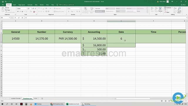 Numbers Formats in Excel 2013 Urdu Tutorials by | Emadresa смотреть онлайн
