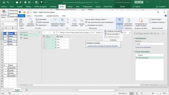 02 power query excel 2019: Reemplazar pares de datos de una tabla en otra смотреть онлайн