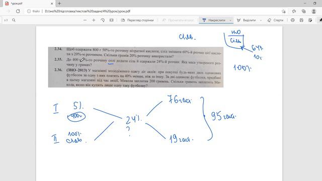 Онлайн-урок (підготовка до ЗНО) Текстові задачі на розчини