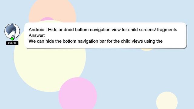 Android : Hide android bottom navigation view for child screens/ fragments смотреть онлайн