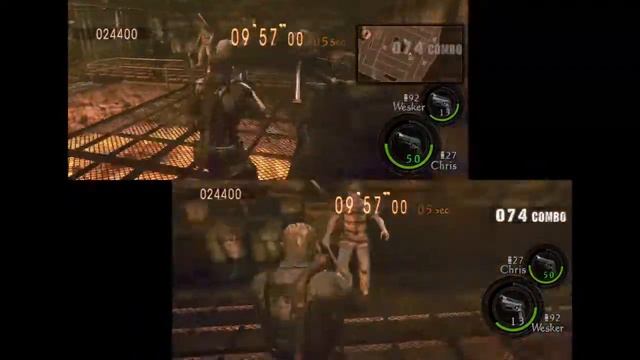 Resident Evil 5 Mercenaries United Split Screen Prison Chris BSAA & Wesker S.T.A.R.S смотреть онлайн