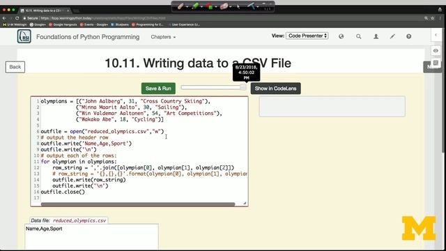 Writing Data to a .csv File - Python Functions, Files, and Dictionaries смотреть онлайн