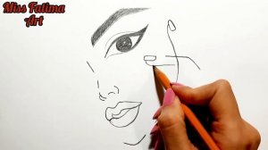 Простой рисунок карандашом | Как нарисовать Лицо девушки | Урок рисования для начинающих