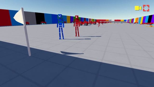 Red, Blue and Yellow ragdoll race. Race while avoiding cars. | Fun with Ragdolls The Game #75 смотреть онлайн
