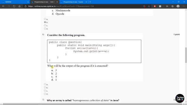 NPTEL Programming in Java Week 1 Quiz Assignment Solutions || August 2020 || Swayam смотреть онлайн