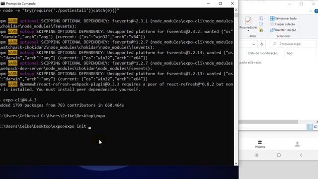 Como instalar o Expo e rodar o aplicativo criado com React Native no dispositivo físico смотреть онлайн