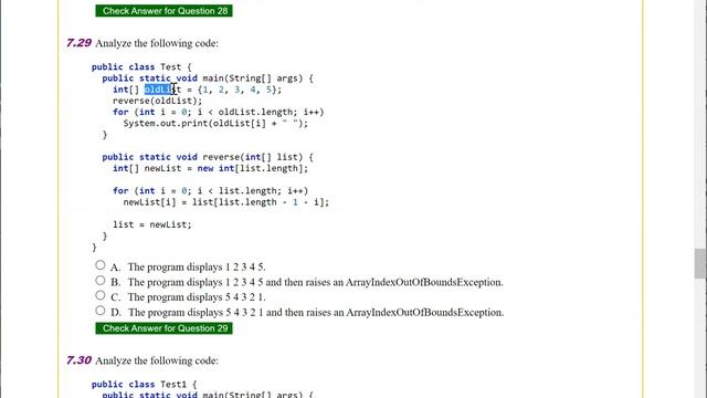 Daniel Liang Java Chapter 7 Multiple Choice Questions смотреть онлайн