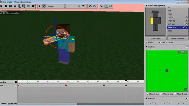 Туториал] Mineimator часть 2 (Прикрепление смена дня и ночи и двигание персонажев)