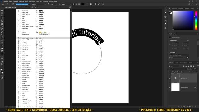 Como fazer TEXTO CURVADO de forma CORRETA e sem DISTORCER no PHOTOSHOP смотреть онлайн