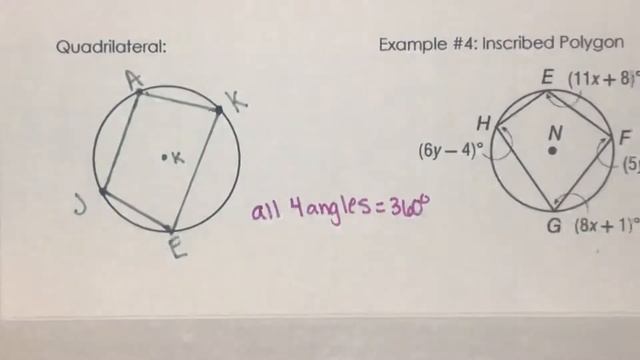 Circles Example #4: Inscribed Quadrilateral смотреть онлайн