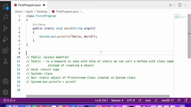 First Program In Java смотреть онлайн