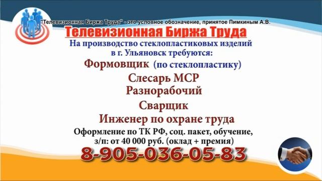 17 10 22 РАБОТА В УЛЬЯНОВСКЕ Телевизионная Биржа Труда 5 смотреть онлайн