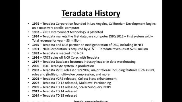 myTechEntity - Teradata 15 Development Course - Webinar смотреть онлайн