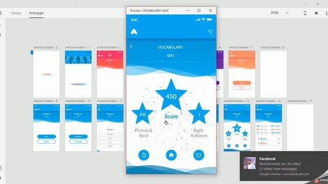 Vocabulary Quiz App Prototype (Adobe Xd) смотреть онлайн