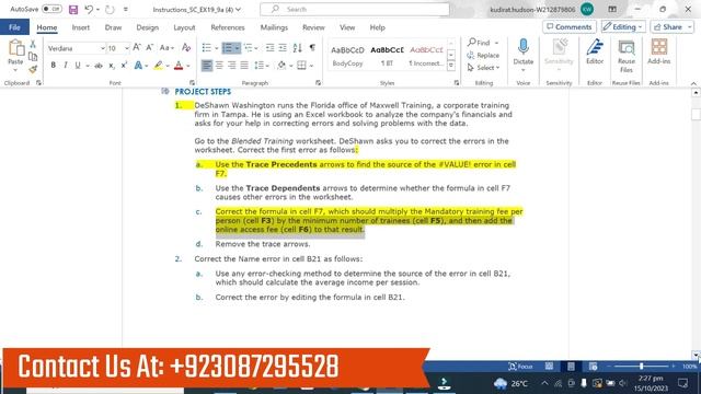 Excel 2019 Module 9 SAM Project 1a|PeasronMYITLABSolution смотреть онлайн