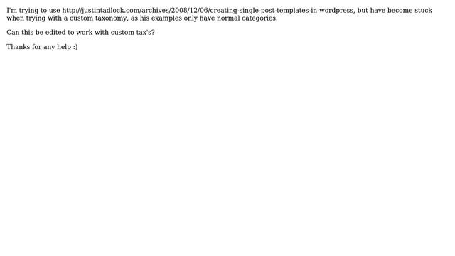 Wordpress: Function to allow single post template based on custom taxonomy? смотреть онлайн