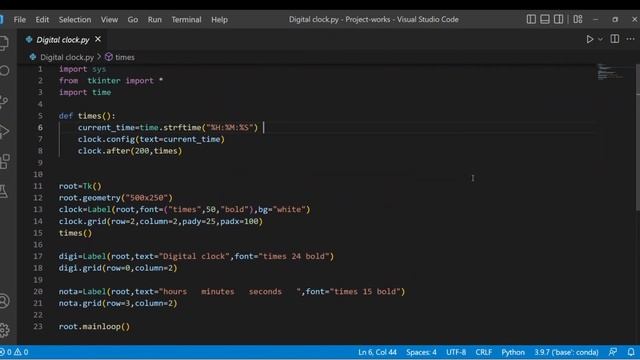 Python Code for Digital Clock | Create Digital clock using Python | Code link in Description смотреть онлайн