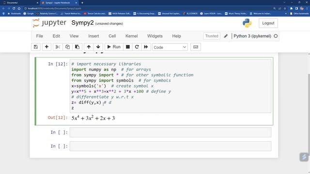 How to do Symbolic Differentiation in sympy For Beginners| Sympy |Python| JupyterNotebook|#sympy# смотреть онлайн