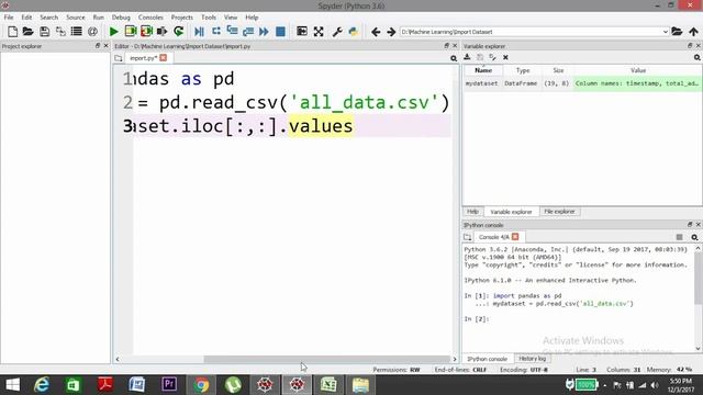How to Import CSV Dataset in a Python Development Environment (Anaconda|Spider) | Machine Learning смотреть онлайн