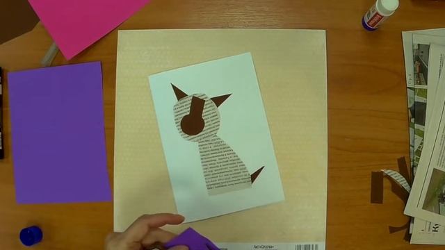 Как сделать открытку из цветной бумаги. Бумажный коллаж «Собачка». Веселые занятия с детьми. смотреть онлайн