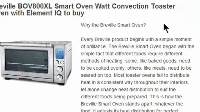 Breville BOV800XL Smart Oven Watt Convection Toaster Oven with Element IQ to buy смотреть онлайн