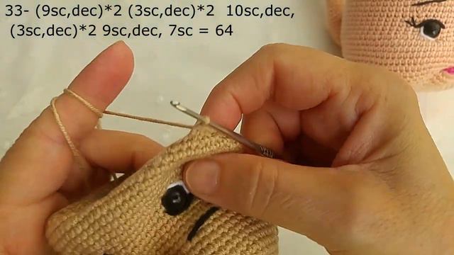 Efnan Bebek kafa yapımı ,dudak ve burun işleme 4. Bölüm (amigurumi doll tutorial)English subtitle смотреть онлайн