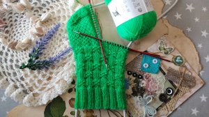 Узор из лицевых и изнаночных петель для носочков. Вяжется быстро, просто, узор для отдыха.