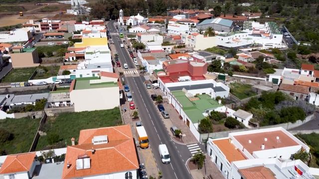 Santiago del Teide, city view from a drone - Tenerife, Canary Islands, Spain. Aerial video filming смотреть онлайн