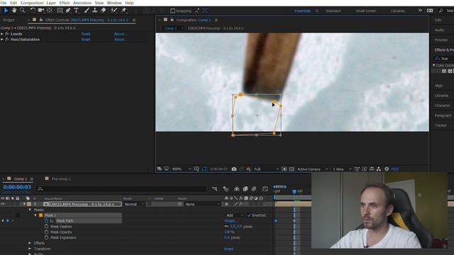 Эффект левитации в After Effects. Работа с масками. смотреть онлайн