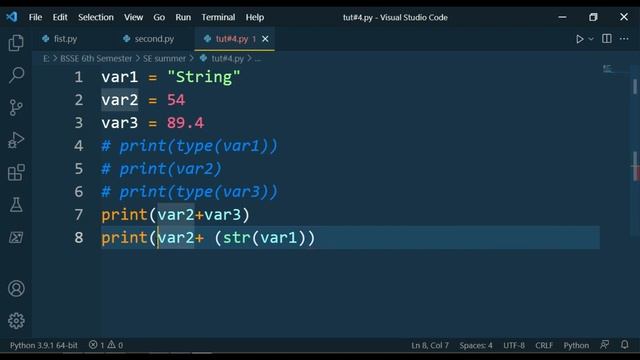 Data type type casting variables| python complete course/tut for beginners Urdu/Hindi#4 смотреть онлайн