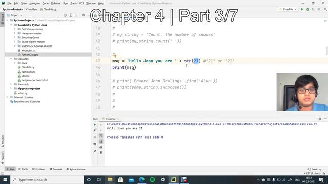 Python Tutorial 8 | Chapter 4 | Part 3/7 смотреть онлайн
