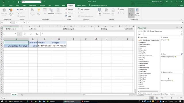SAP Analytics Cloud with Analysis for Excel смотреть онлайн