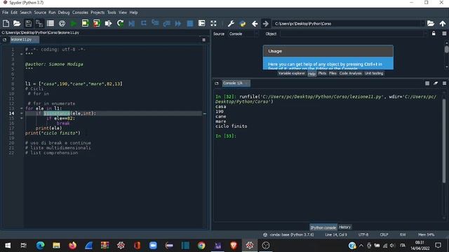 Python Corso ITA - lezione 11 - Cicli, break, continue, liste multidimensionali e list comprehensio смотреть онлайн