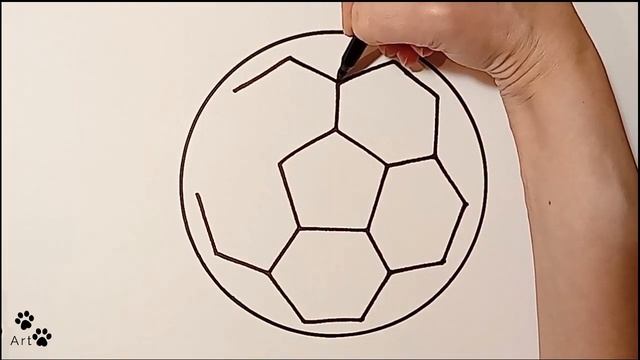 How to draw a football (soccer ball) смотреть онлайн